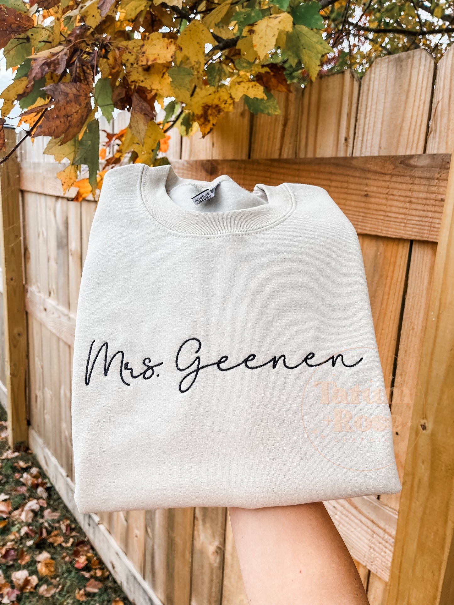 Embroidered “Mrs.” Crew