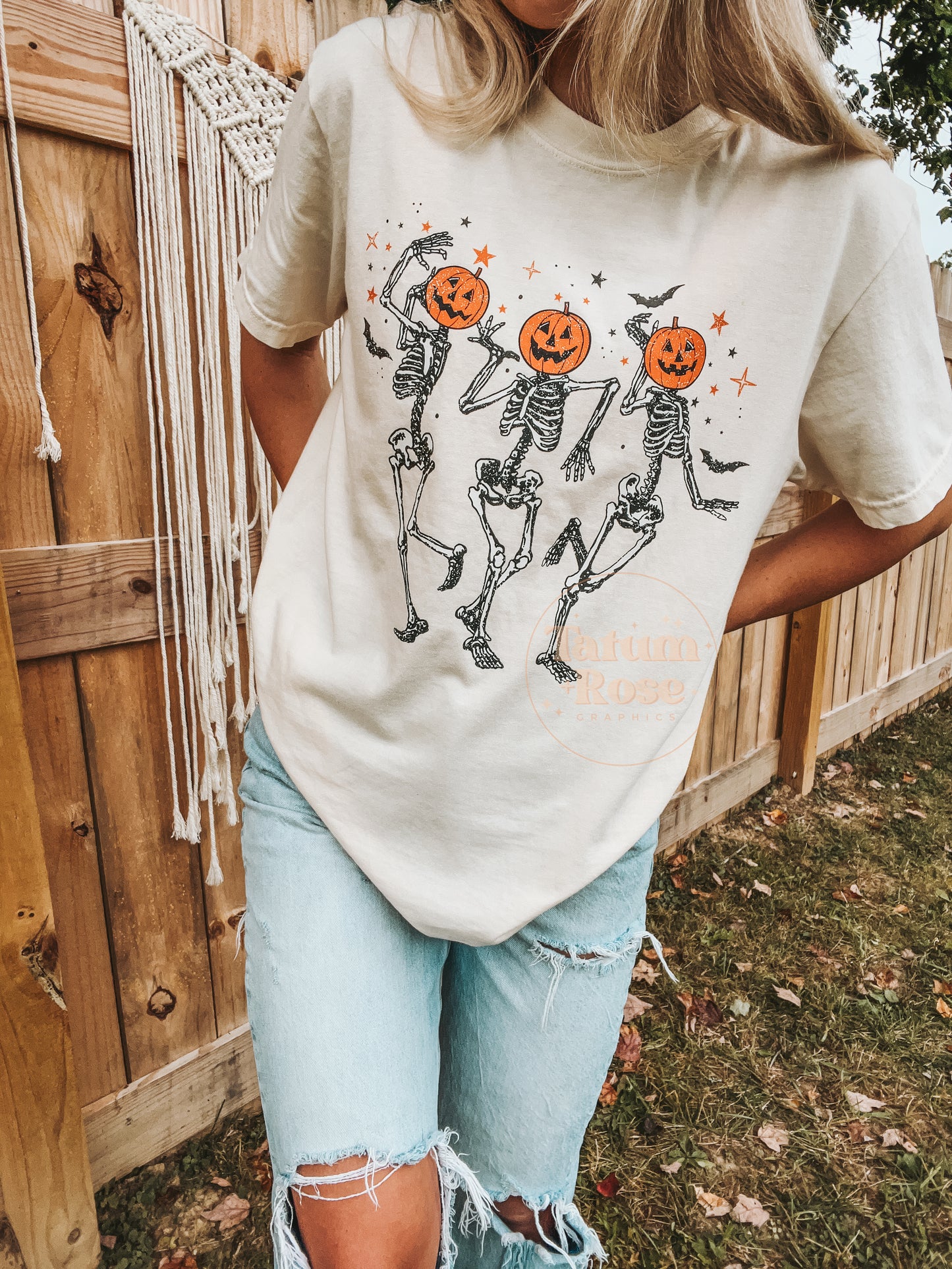 Dancing Pumpkin Skeletons Tee