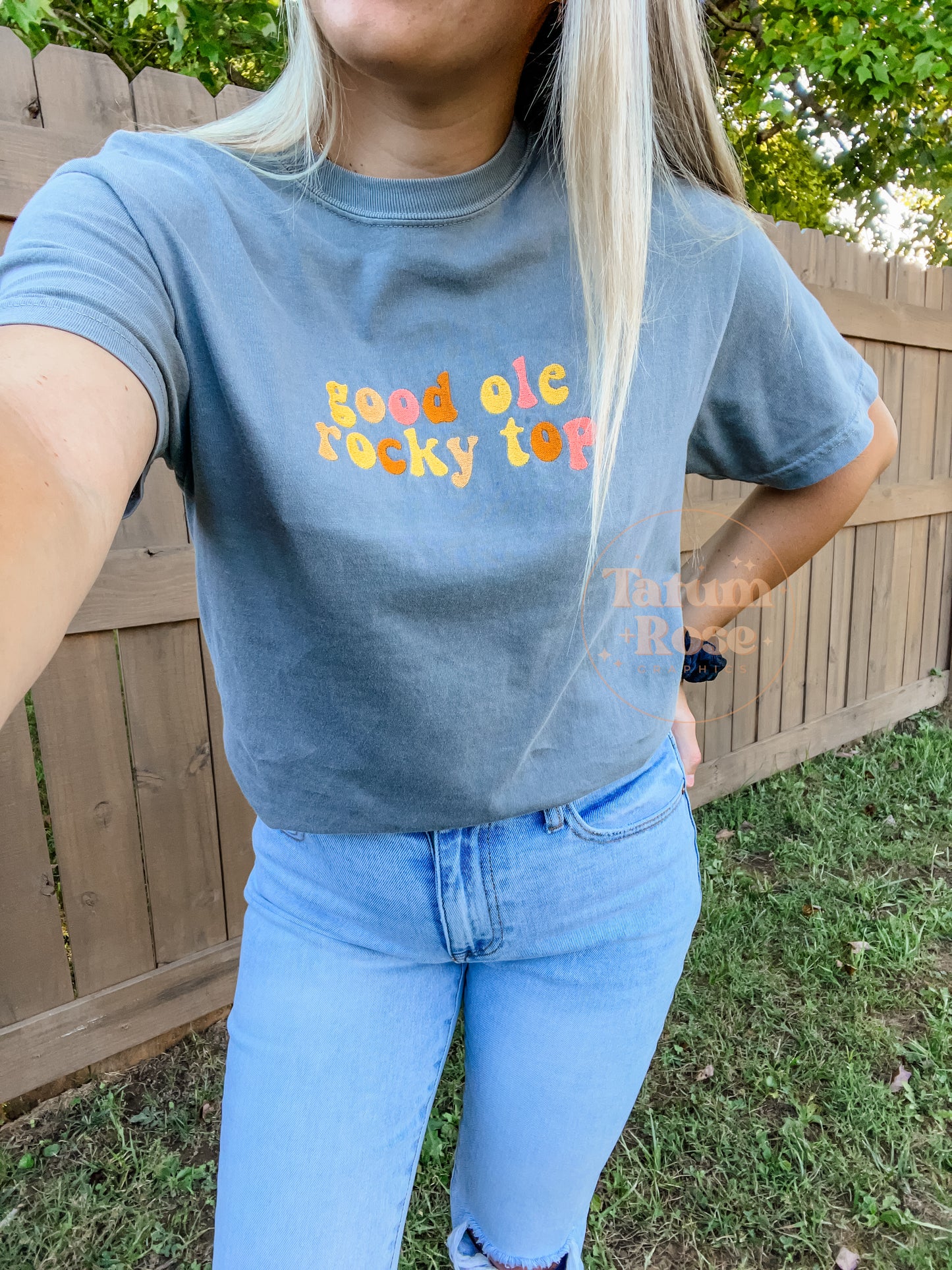 Rocky Top Embroidered Colorful Tee