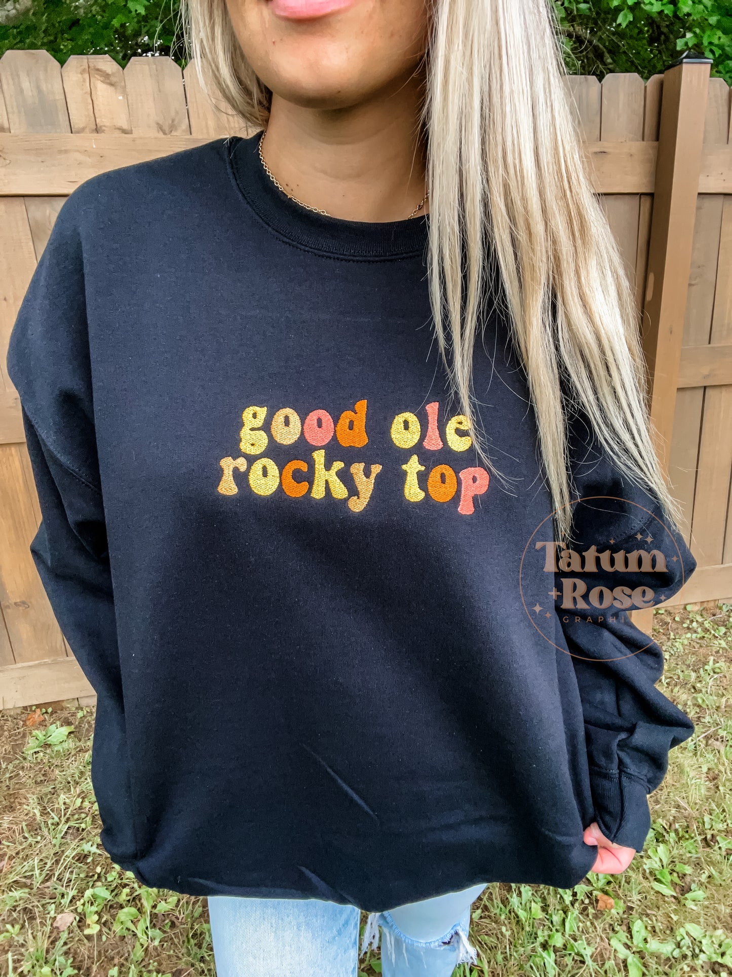 Rocky Top Embroidered Colorful Crew