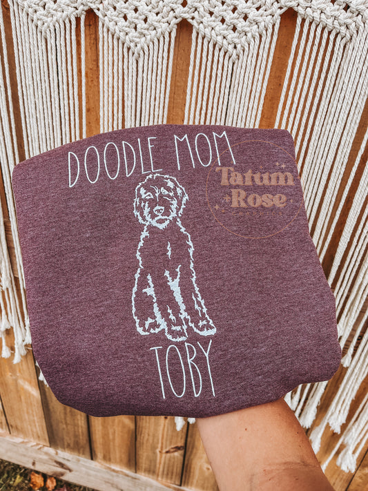 Doodle Mom Custom Embroidered Crew