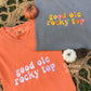 Rocky Top Embroidered Orange & White Tee