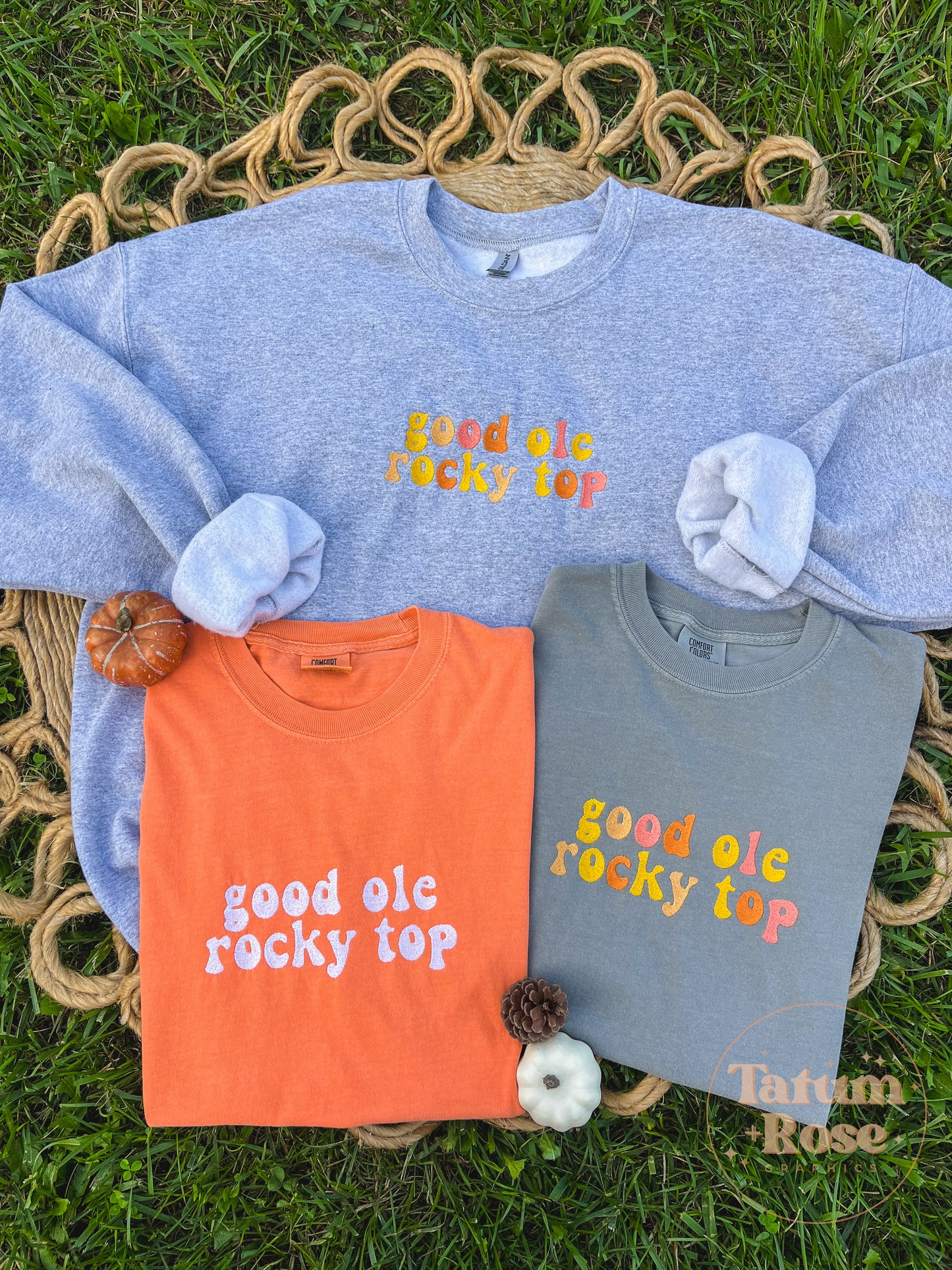 Rocky Top Embroidered Colorful Crew