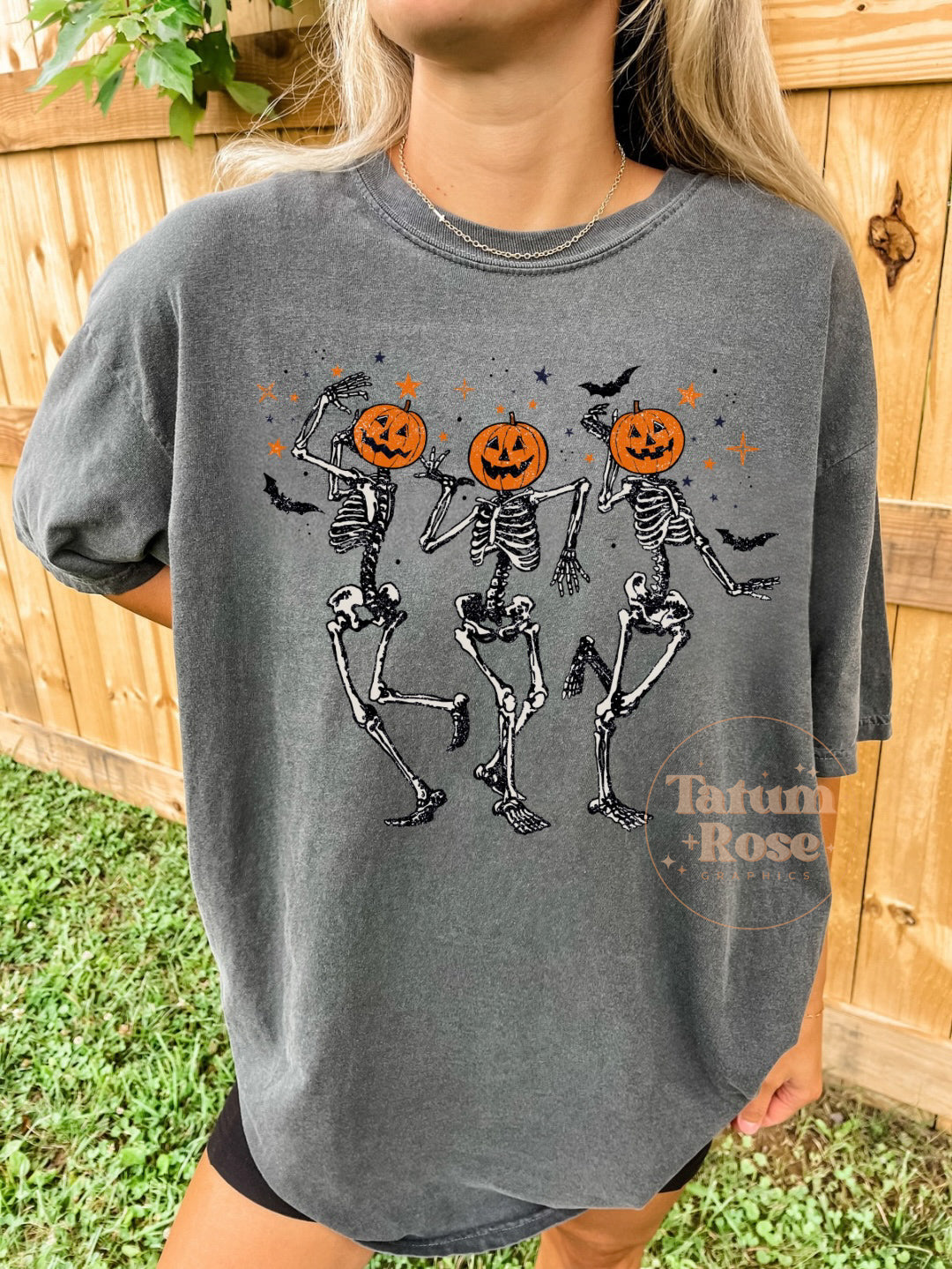 Dancing Pumpkin Skeletons Tee