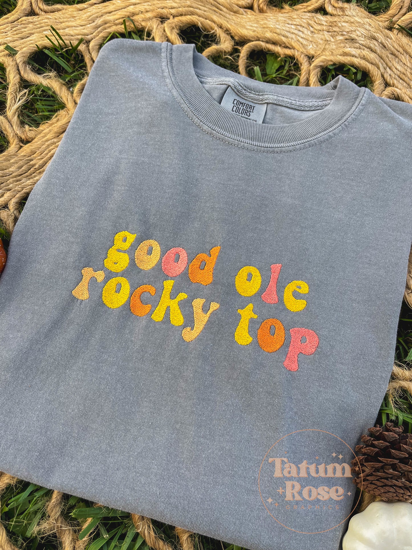 Rocky Top Embroidered Colorful Tee