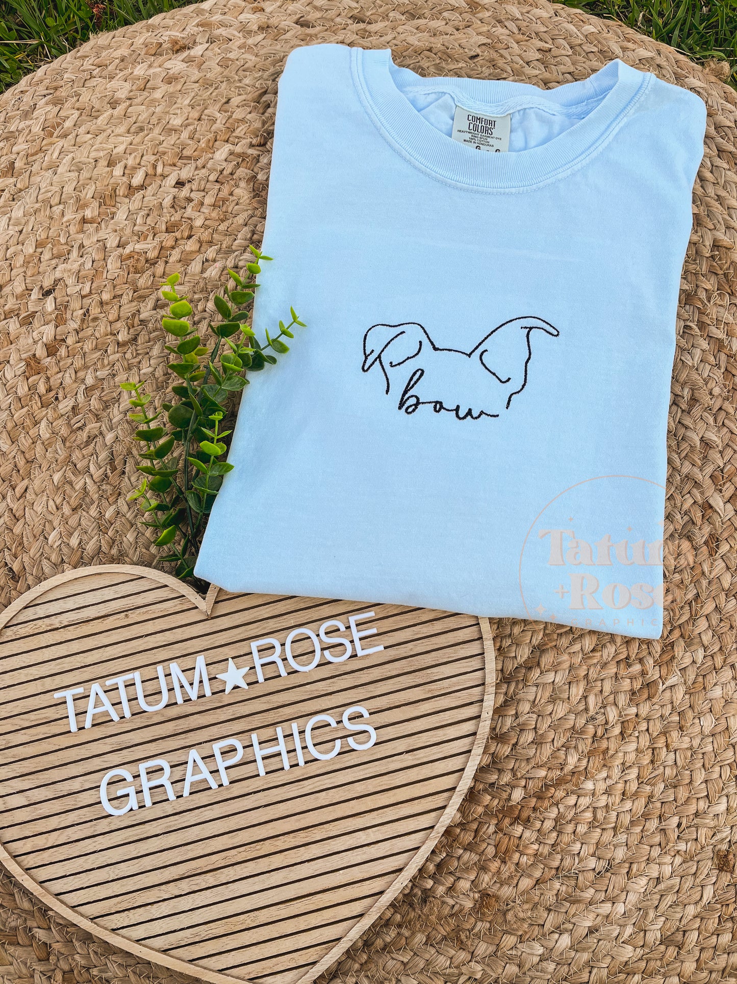 Embroidered Dog Outline Tee