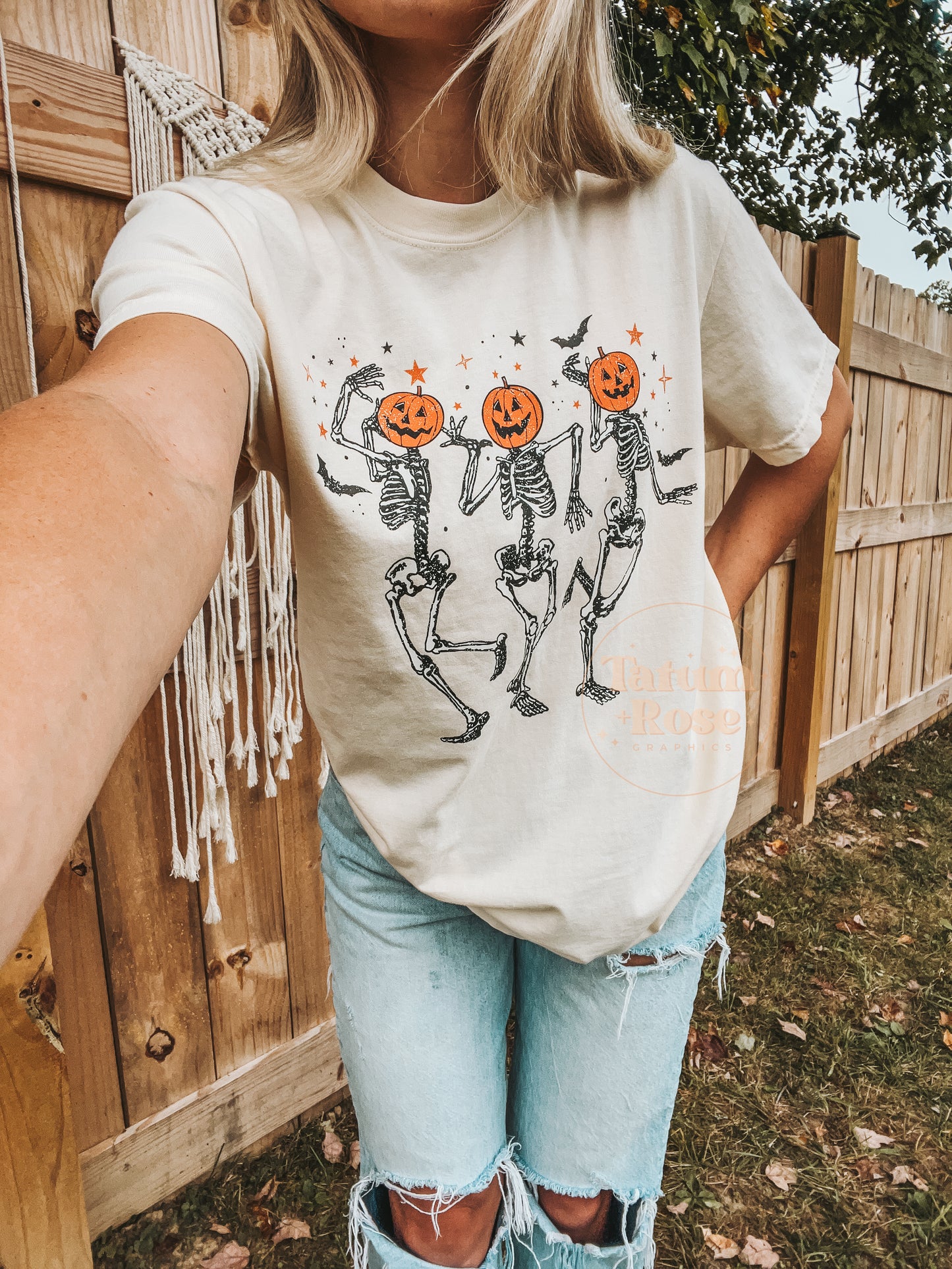 Dancing Pumpkin Skeletons Tee