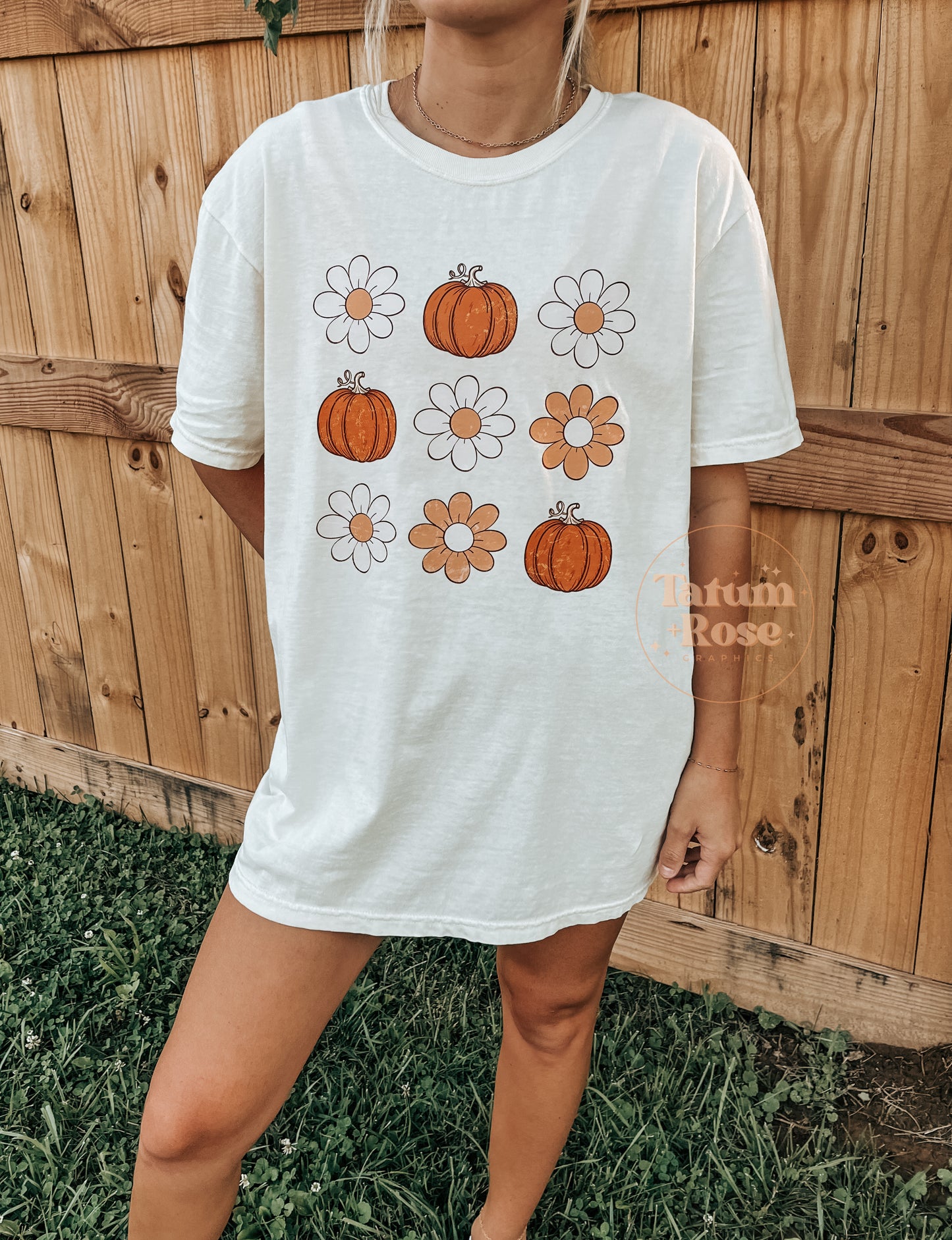 Retro Pumpkin Flowers Tee