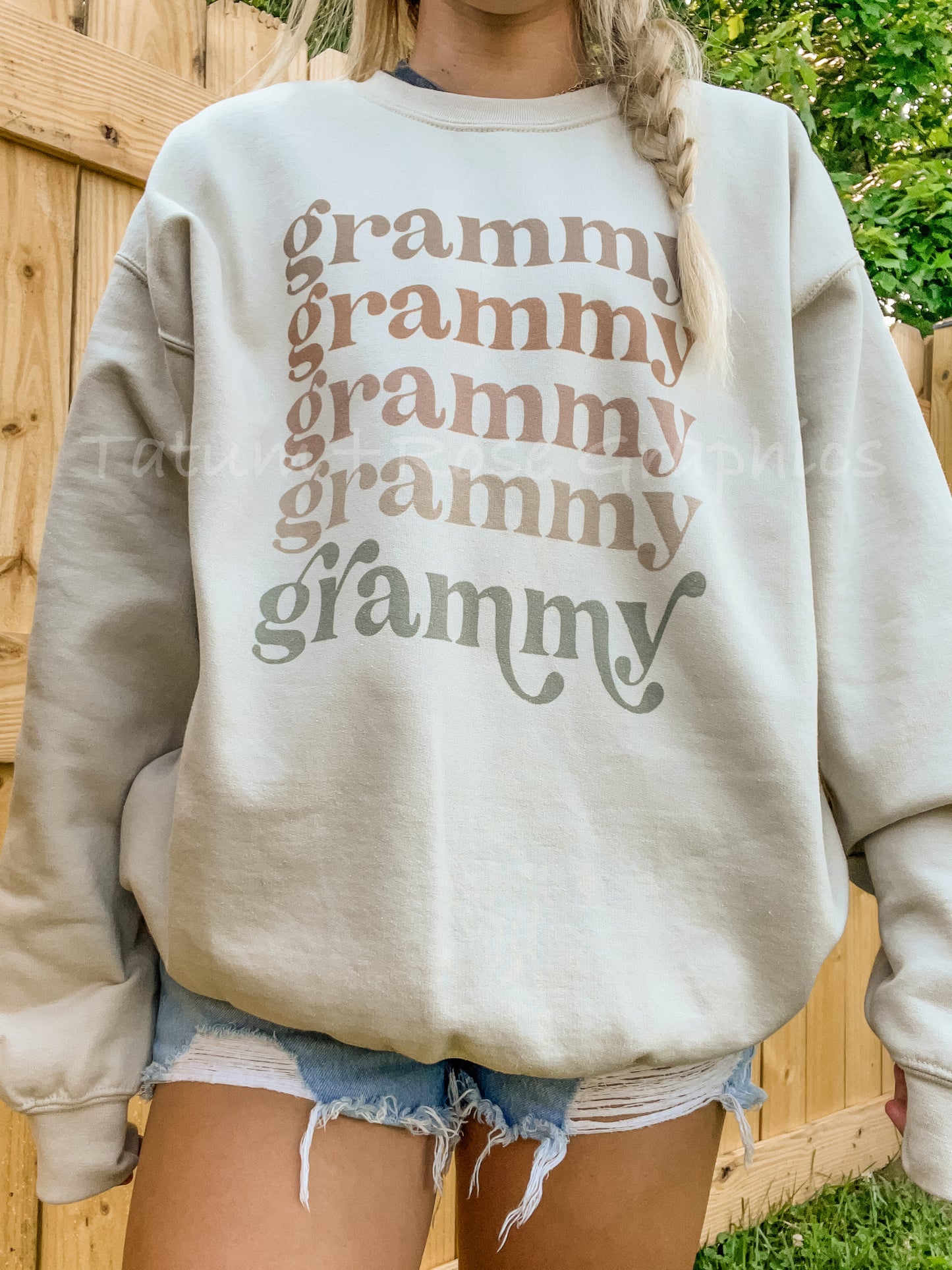 Boho Stacked Grandparent Name Crew